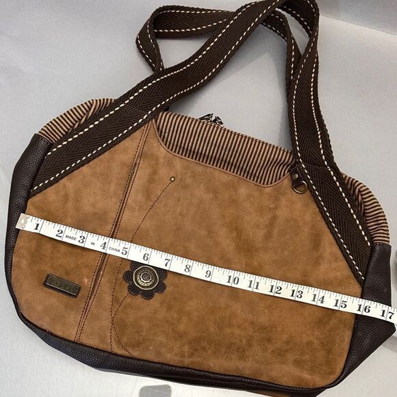 🌼 Chala Brown & Tan Shoulder Tote Bag – Stylish & Spacious 🌼 1690 - Picture 11 of 13